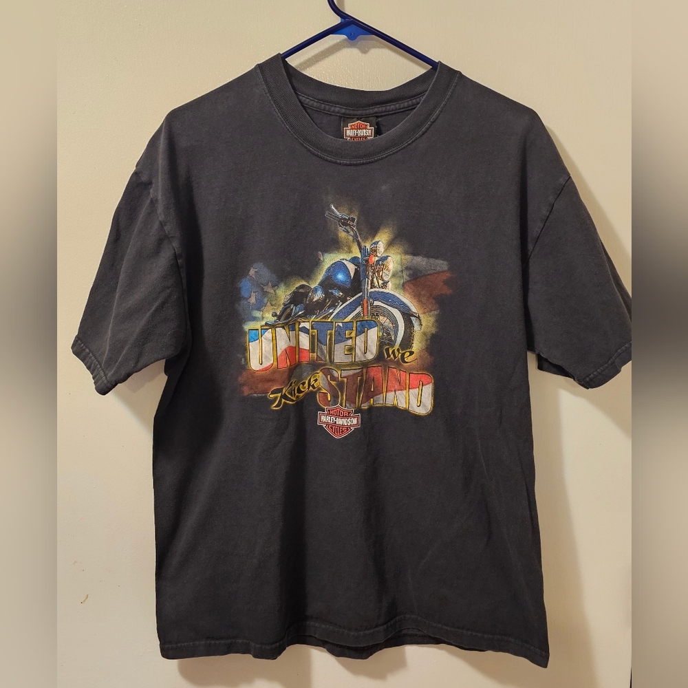 Harley Davidson United We Kick Stand Alamo City Graphic T-shirt VTG‎ Size Large